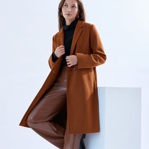 SOLD OUT Aritzia Babaton Stedman Coat XS Rich Caramel Womens Unlined